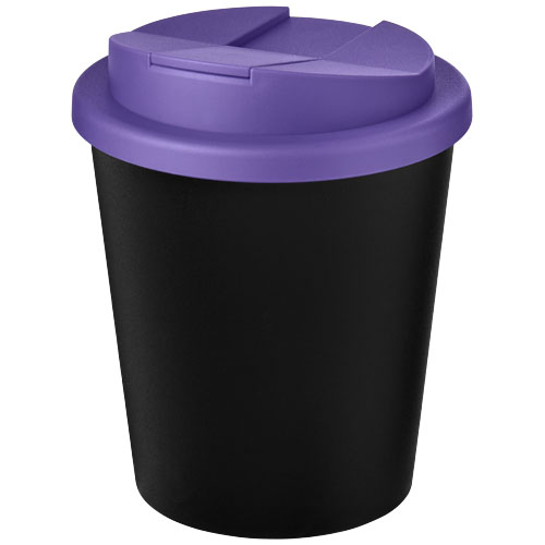 Gobelet recyclé personnalisé Espresso Eco 250 ml anti-déversement Americano® Noir et Violet